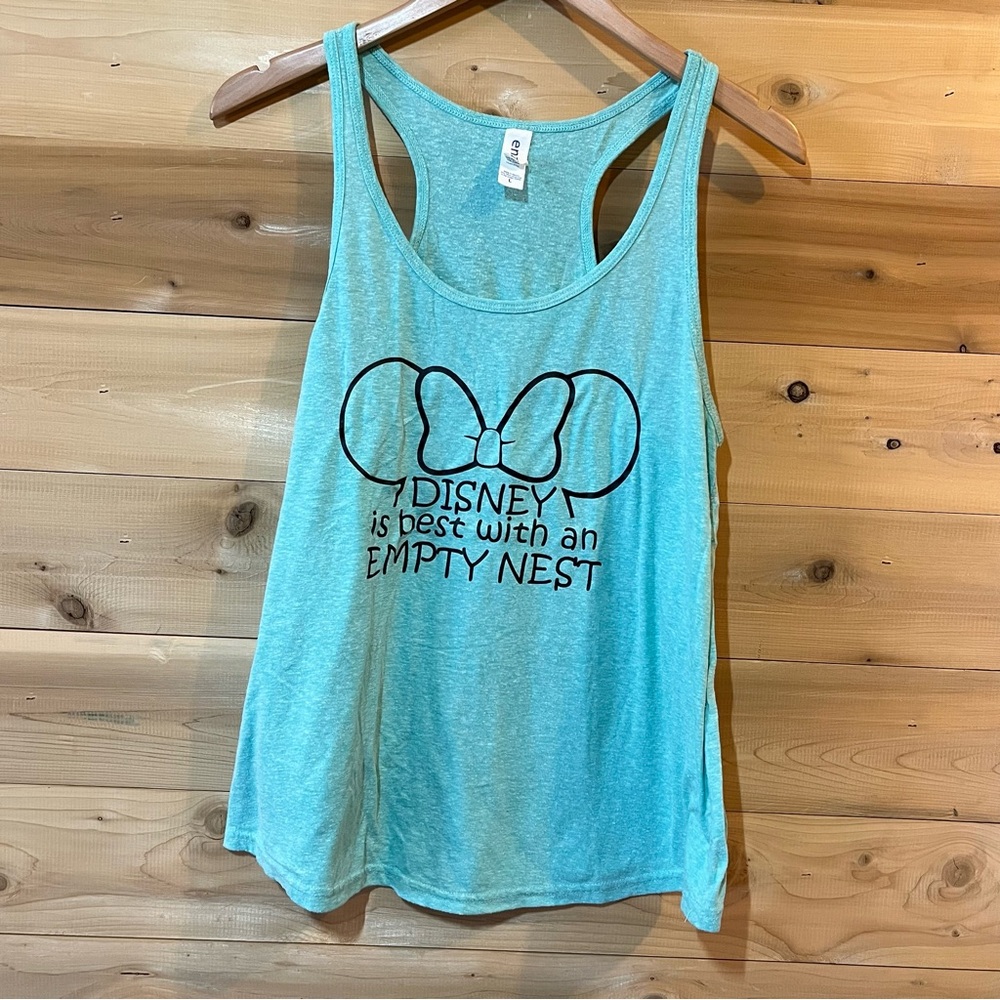 “Disney is Best With an Empty Nest” aqua Disney vacation tank top